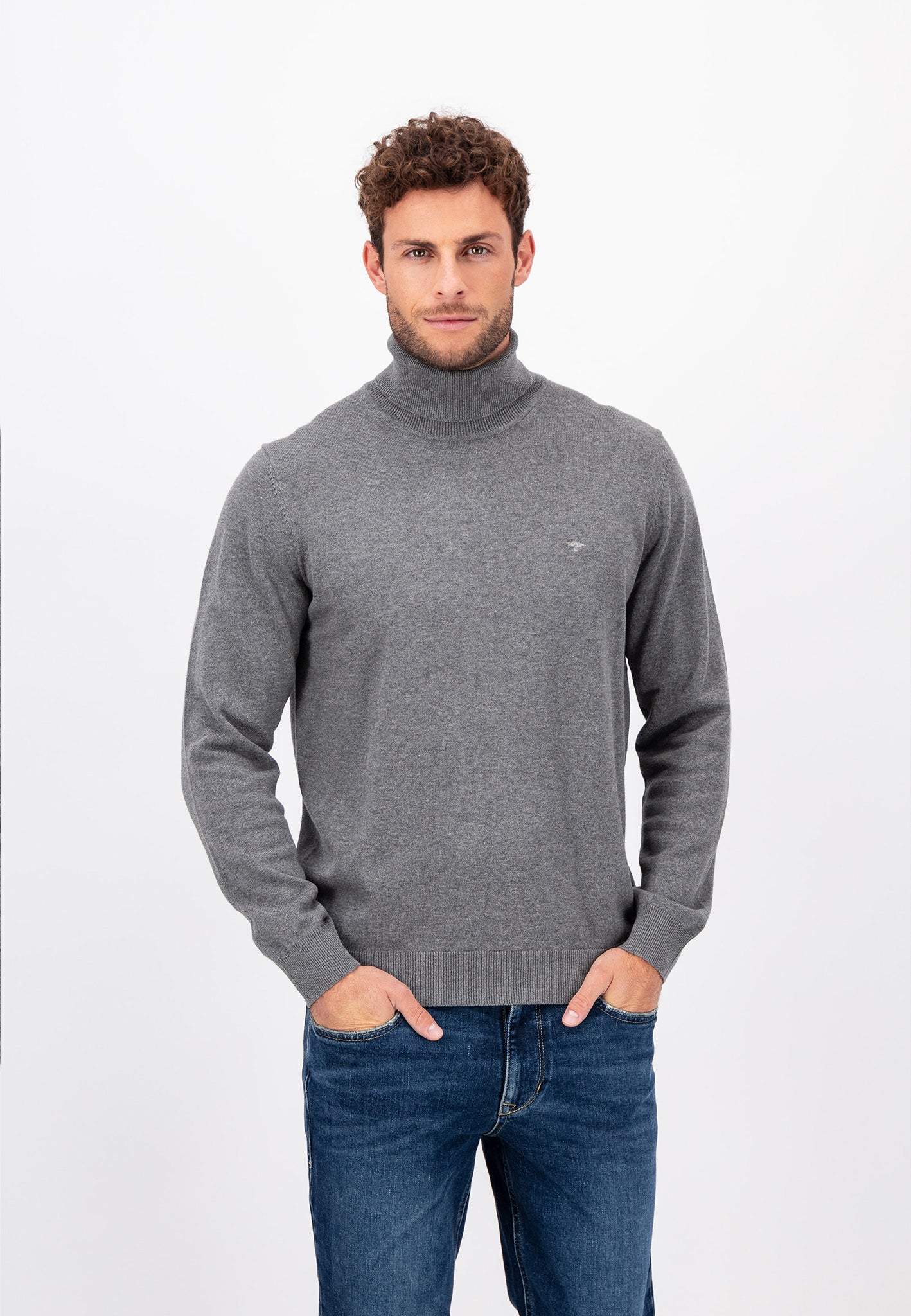 Rollkragen-Pullover aus feiner Baumwolle – FYNCH-HATTON | Offizieller  Online Shop