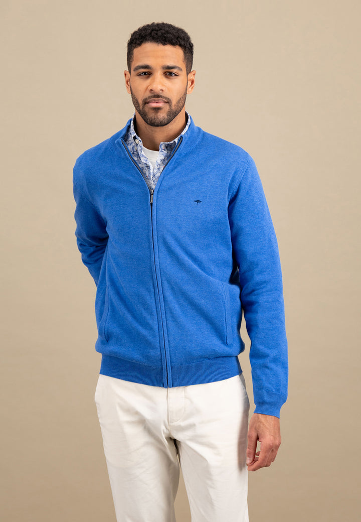 Strickjacke aus Baumwolle mit Stehkragen