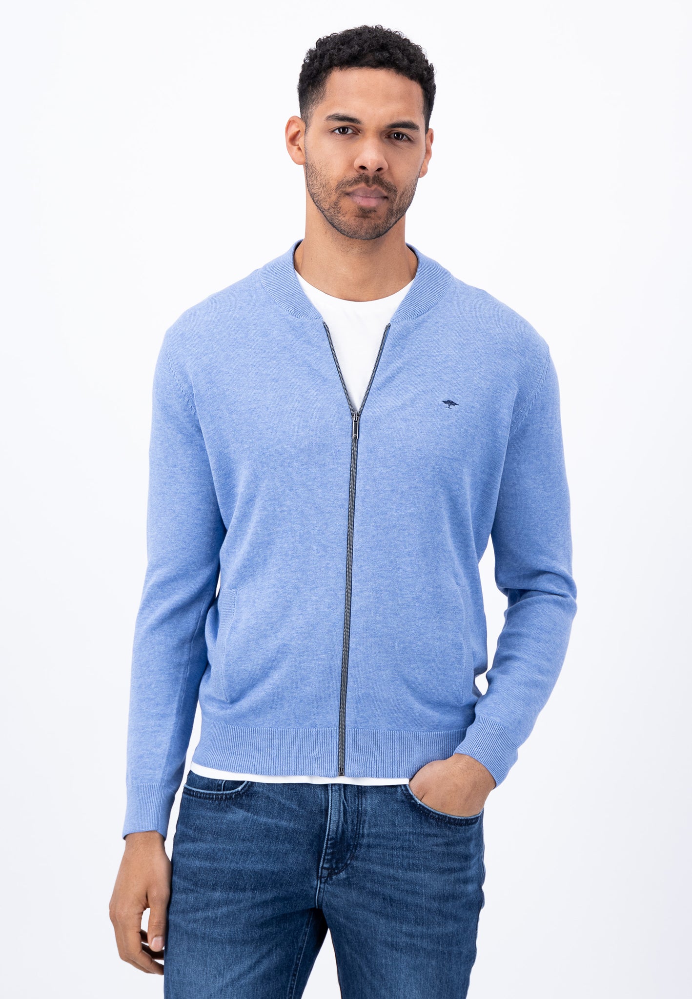 FYNCH-HATTON Cardigan 100% Coton Doux Et Confortable Pour Homme - Fermeture Éclair Pratique Et Poches