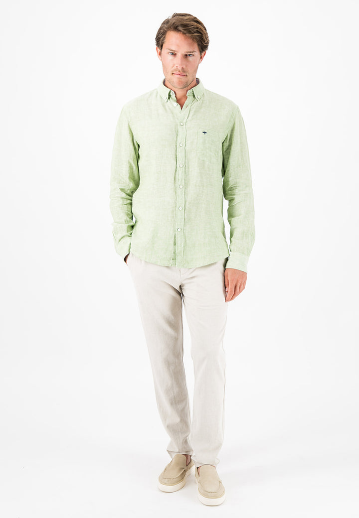 Premium linen shirt with button-down collar