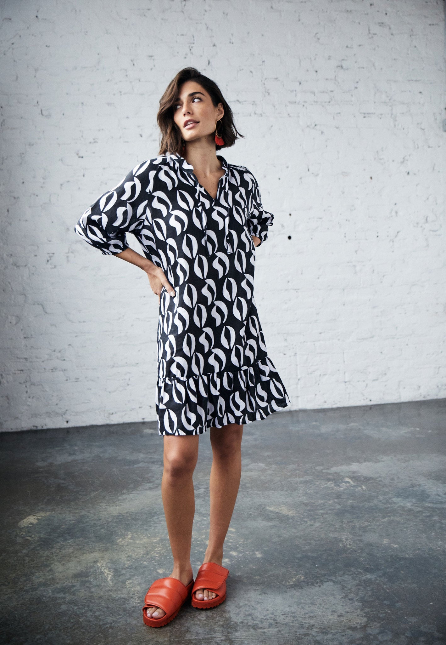 Tunika-Kleid mit Volant – FYNCH-HATTON Shop Offizieller Online 