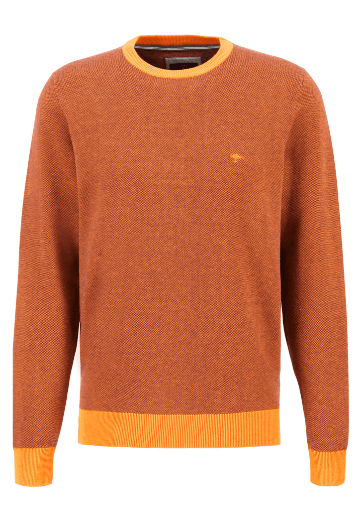 Two-tone textured knit jumper