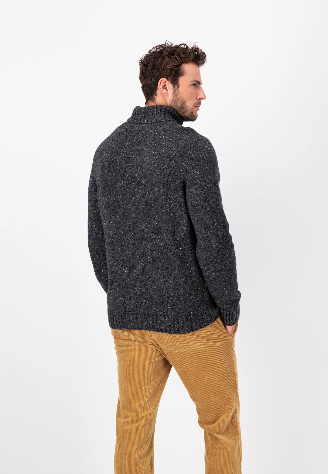 Rollkragen-Pullover aus Donegal-Strick – FYNCH-HATTON Offizieller | Online Shop