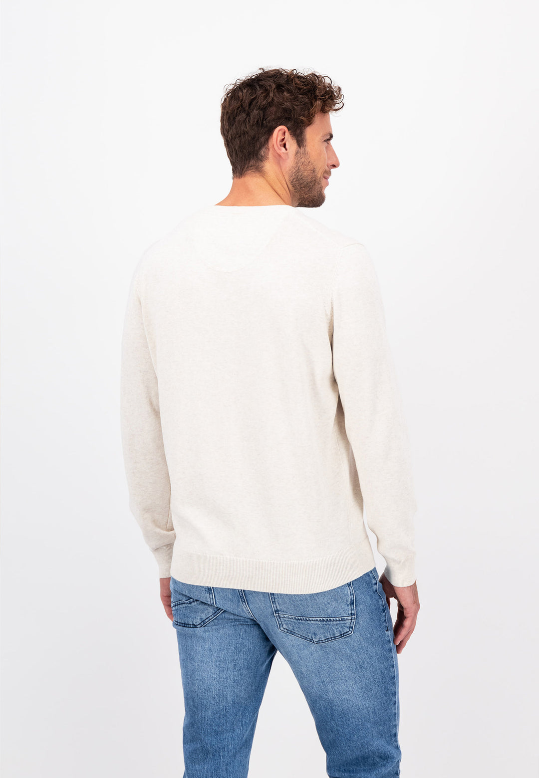 Soft cotton V-neck sweater