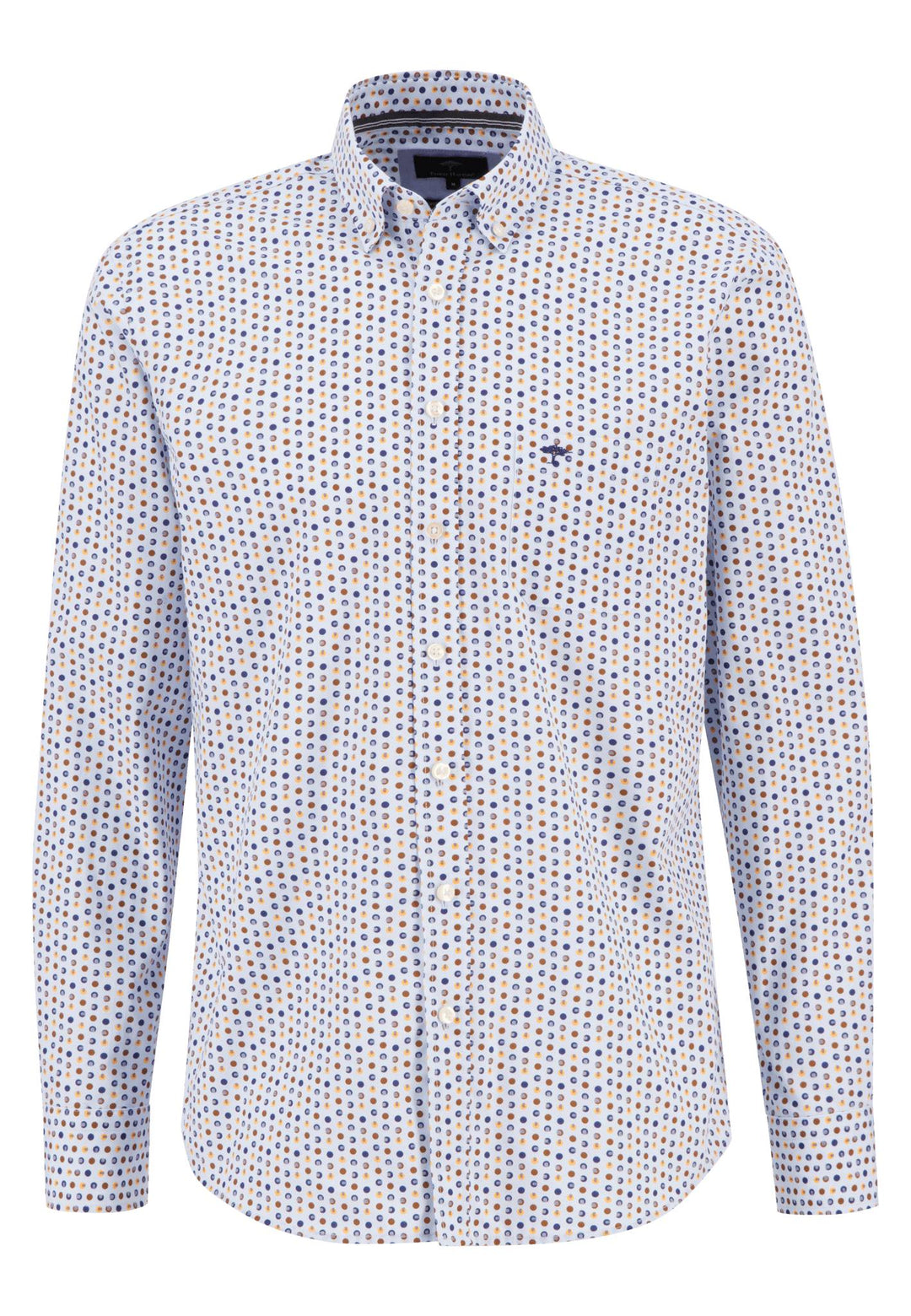Gemustertes Langarmhemd mit Button-Down-Kragen | Shop FYNCH-HATTON Online – Offizieller