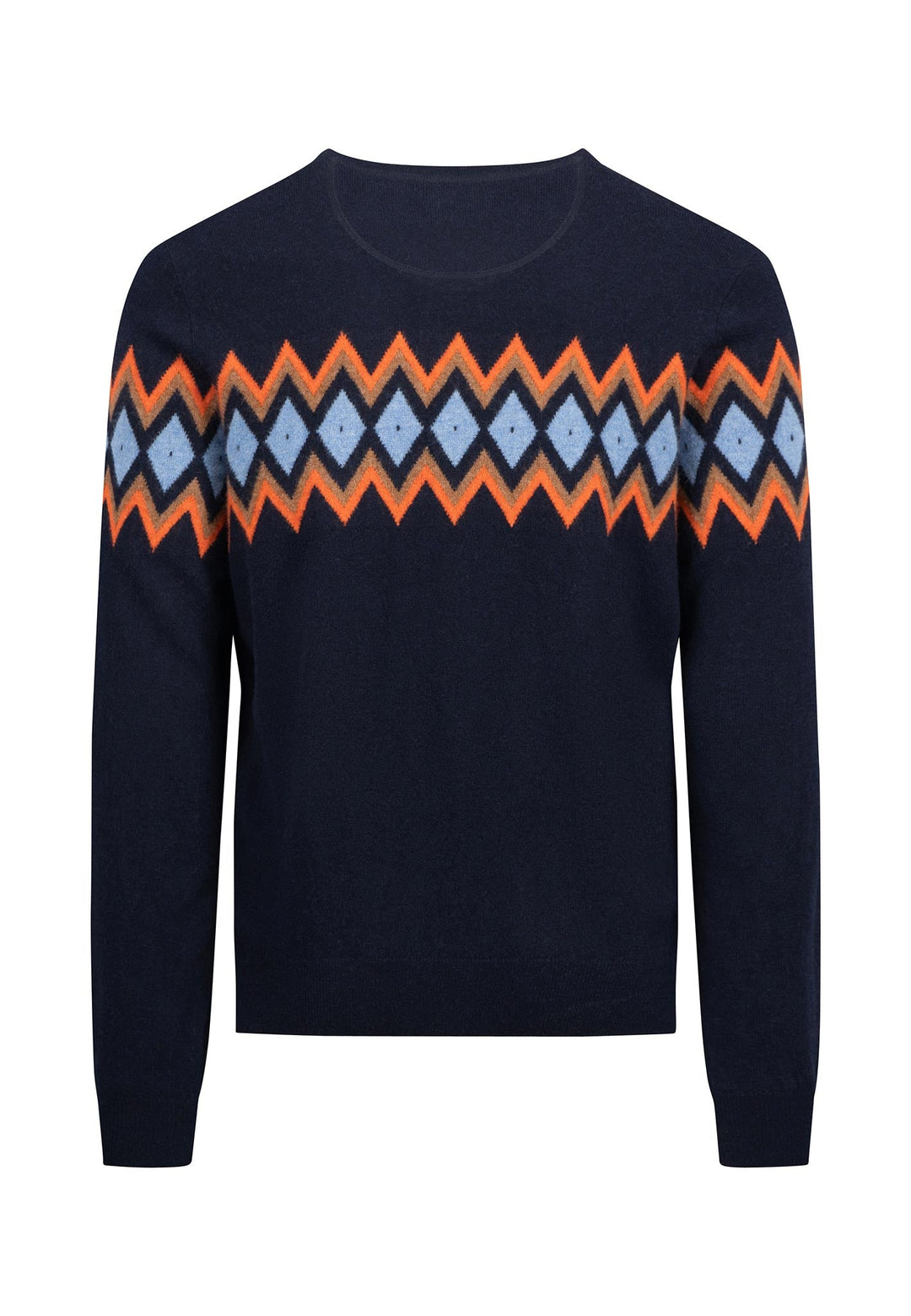 Merino-cashmere knitting sweater with diamond look – FYNCH-HATTON