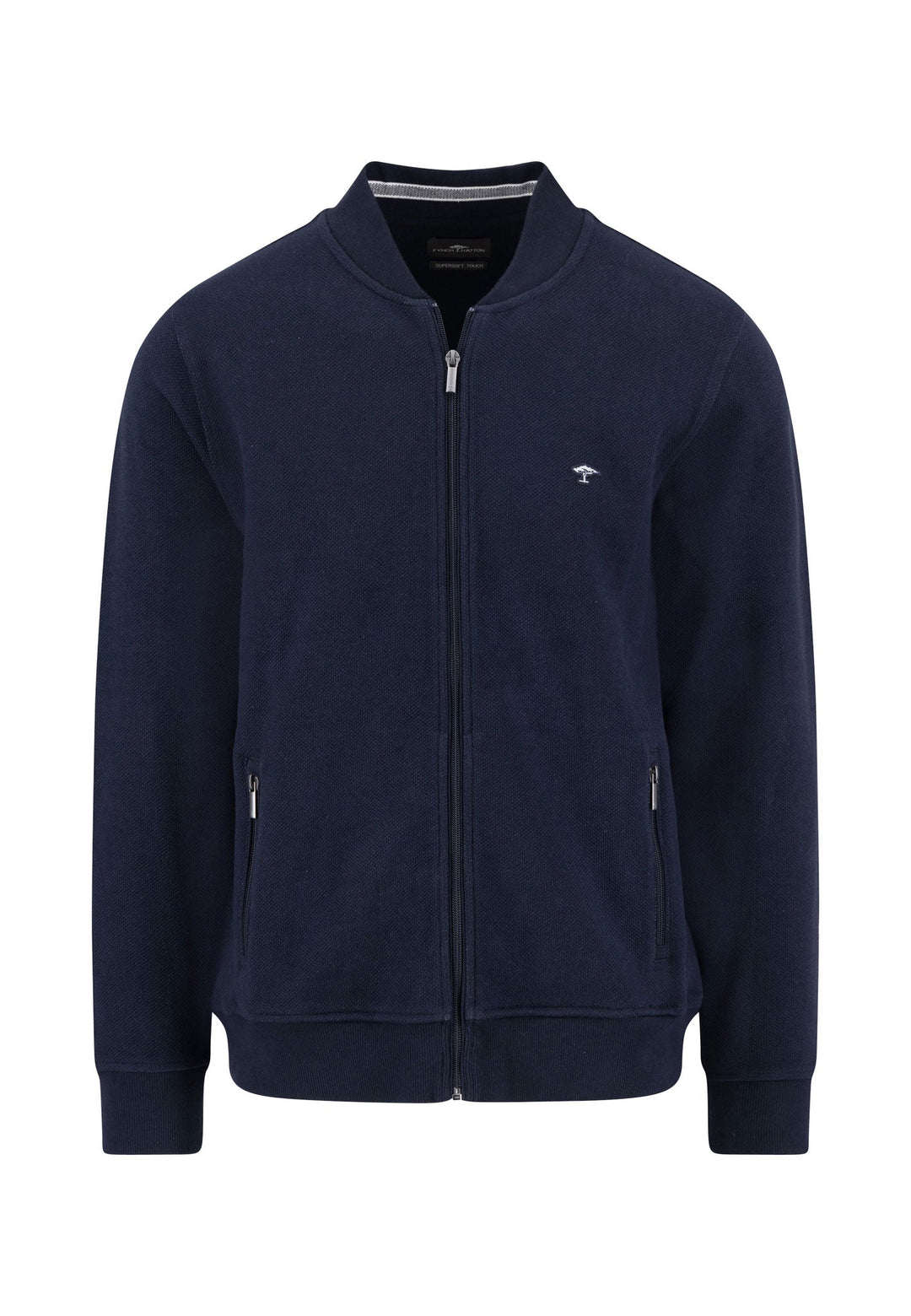 Sweatjacke aus Baumwolle mit Reißverschluss und Stehkragen – FYNCH