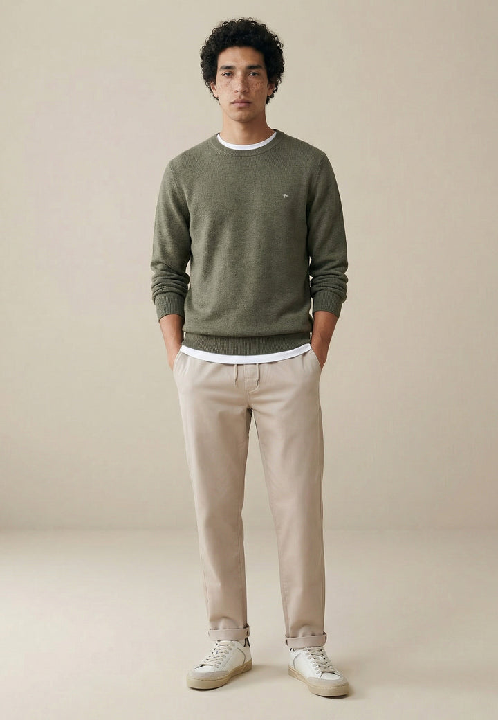 Pullover aus Baumwolle mit Rundhalsausschnitt – Air Cotton