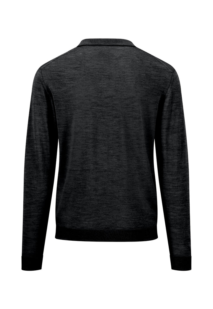 Strickpoloshirt aus Wolle mit Langarm