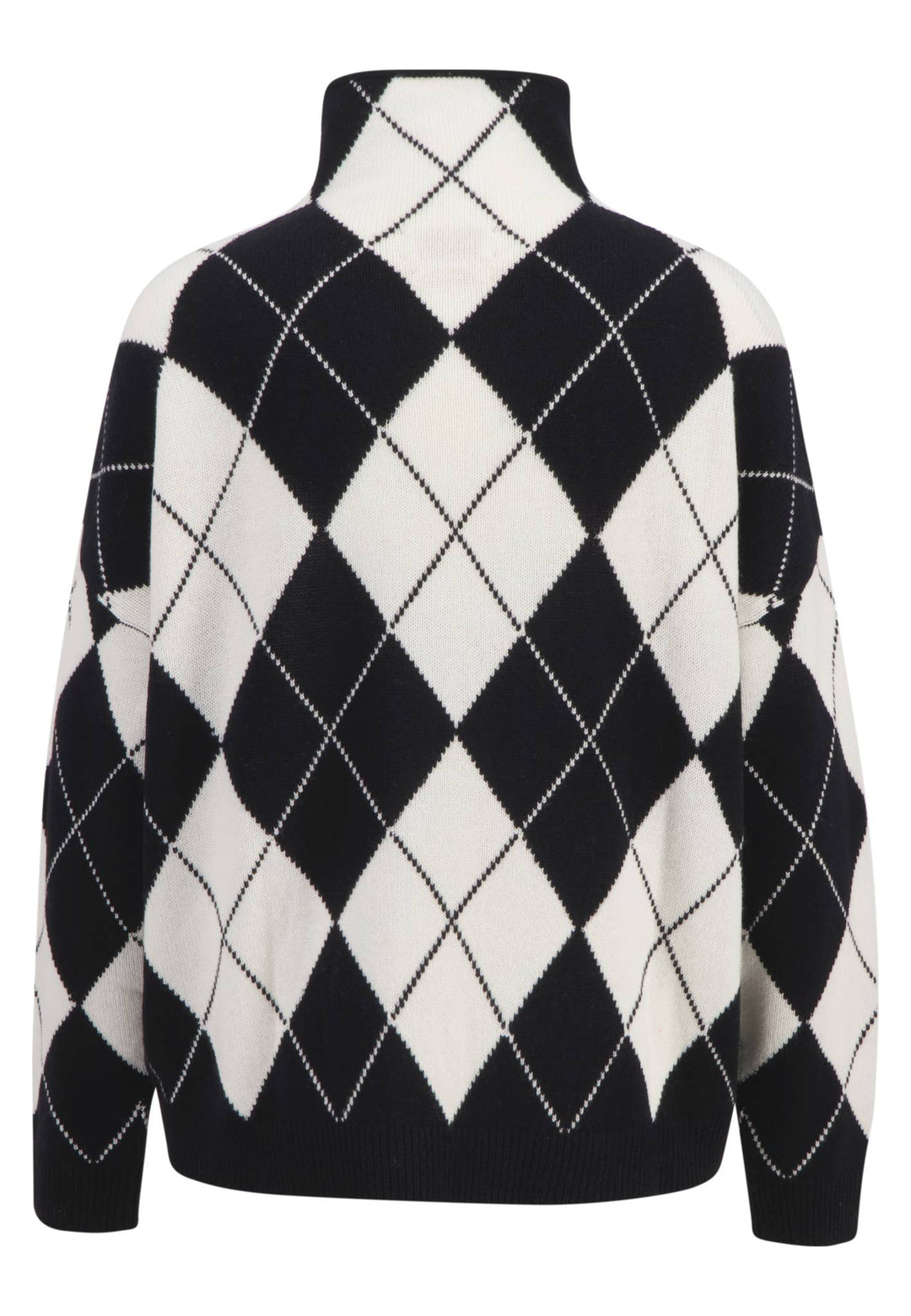 Wool sweater with argyle pattern