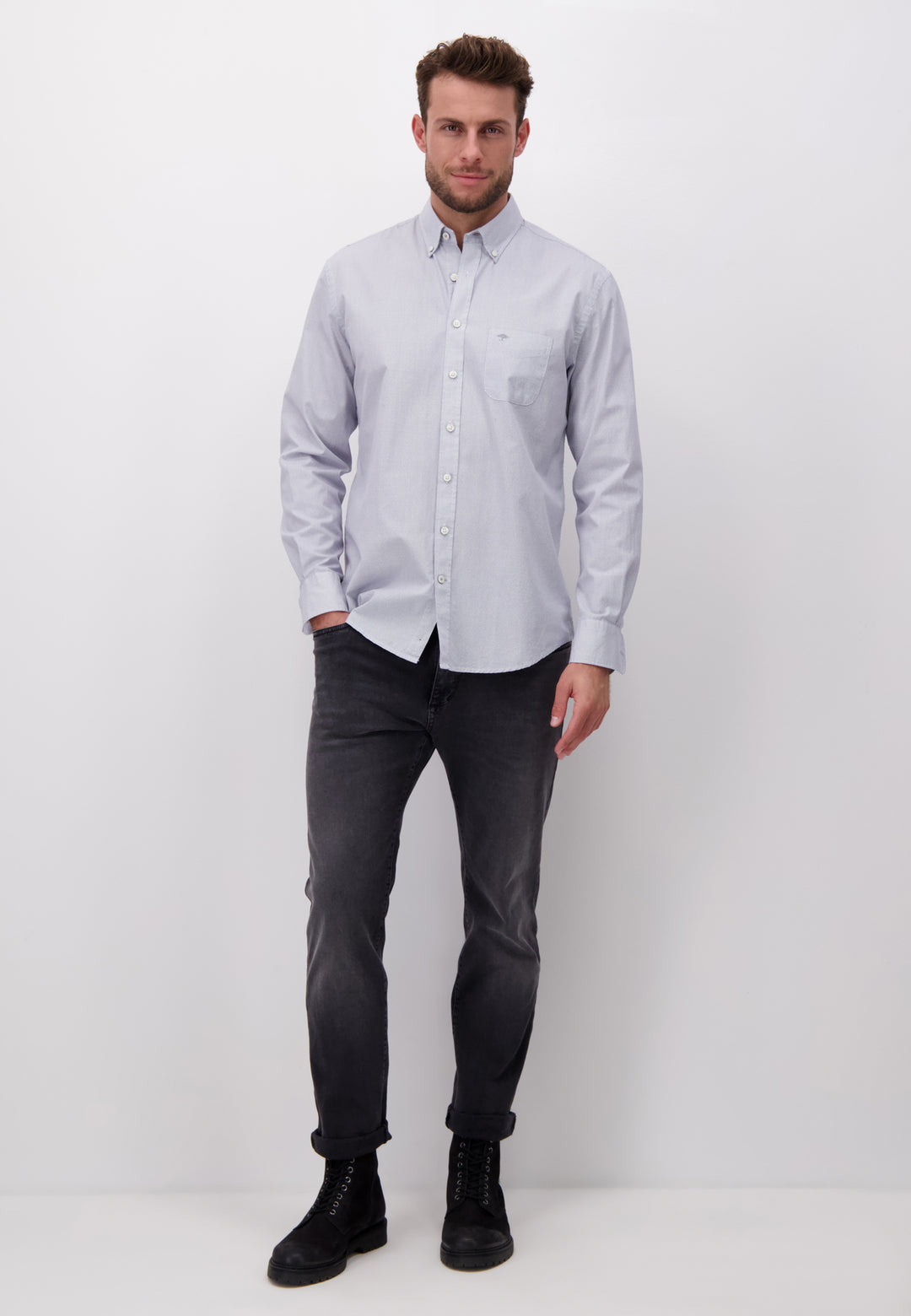 Cotton shirt Shop FYNCH-HATTON Online Offizieller – | collar with button-down