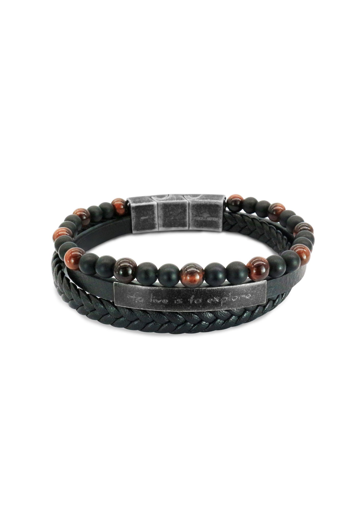 Leather and hot sale bead bracelet